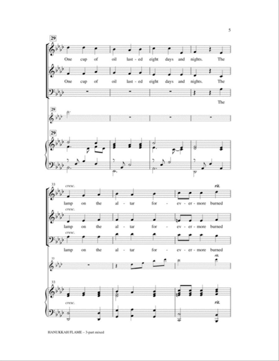 Hanukkah Flame 3-Part scores gallery preview page 5