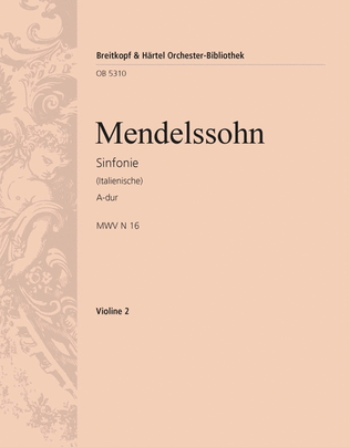 Book cover for Symphony No. 4 in A major [Op. 90] MWV N 16 (Italian)