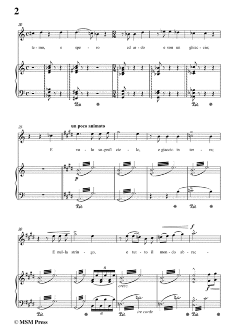 Liszt-Pace non trovo in a minor,for Voice and Piano Voice Solo scores gallery preview page 4