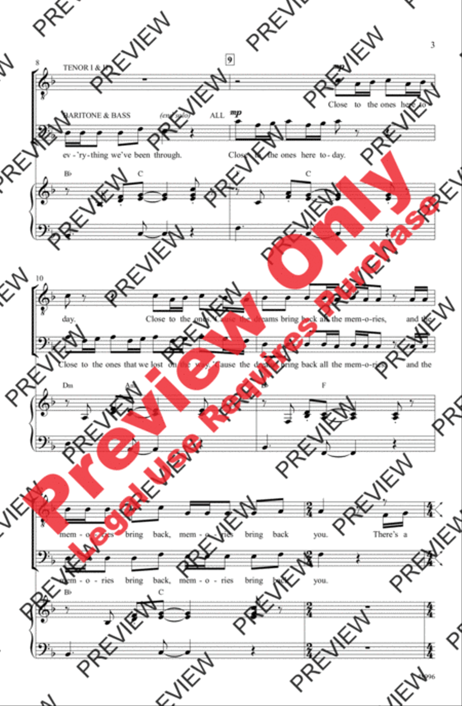 Memories Men's Choir scores gallery preview page 3