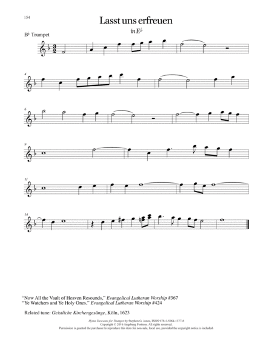 Hymn Descants for Trumpet C Trumpet scores gallery preview page 155