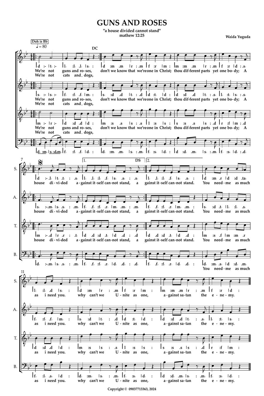Guns and Roses Guns and Roses Voice scores gallery preview page 1