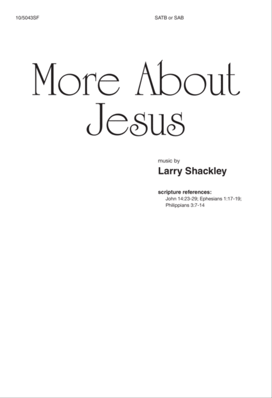 More About Jesus 4-Part scores gallery preview page 1