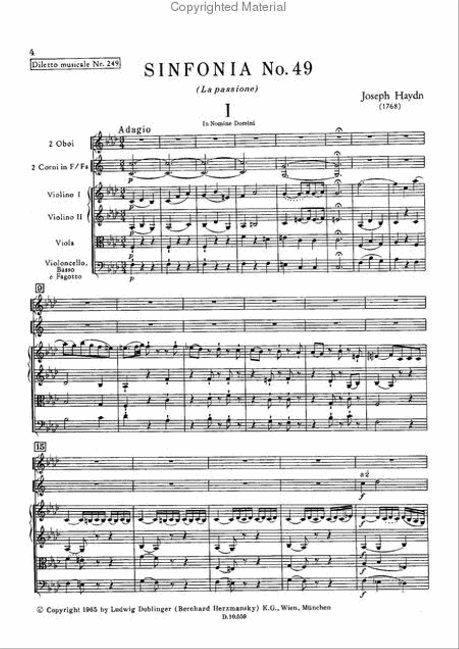 Sinfonia Nr. 49 f-moll (La Passione) Orchestra scores gallery preview page 2
