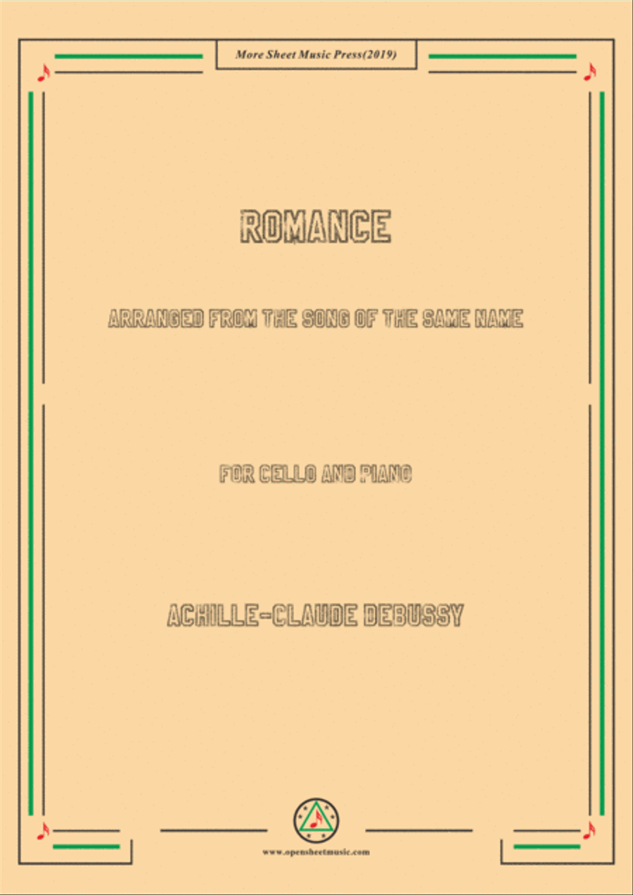 Debussy-Romance,for Cello and Piano Piano scores gallery preview page 1