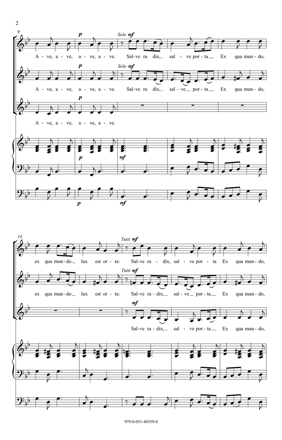 Ave Regina Caelorum (arr. Meredith Y. Bowen) SSA scores gallery preview page 2