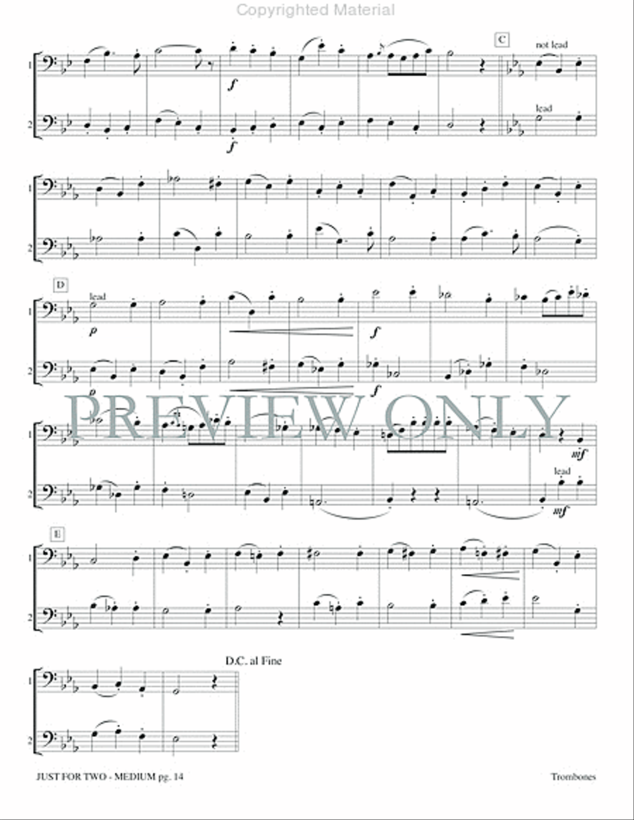 Just for Two Medium Just for Two Medium Trombone Duet scores gallery preview page 16