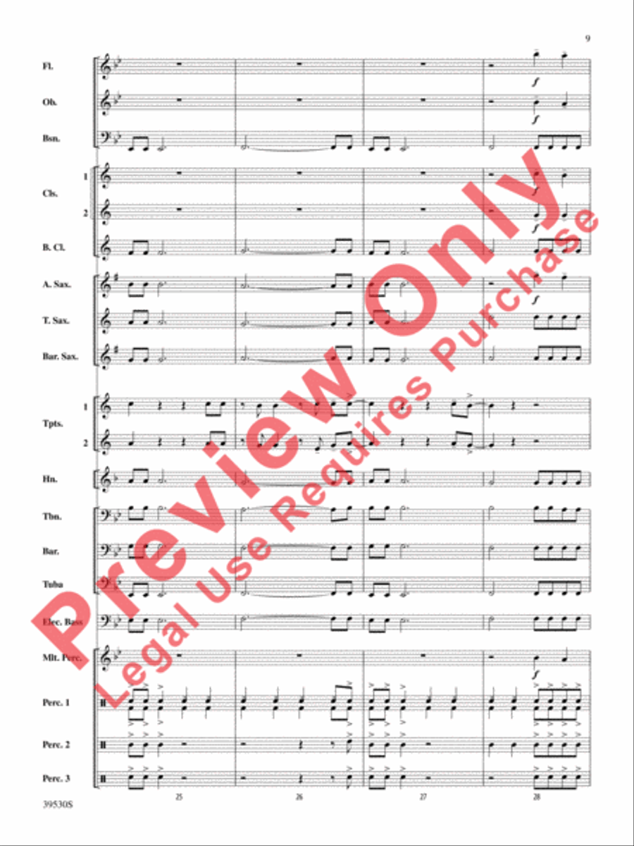 Teenage Dream / Super Bass Concert Band scores gallery preview page 10