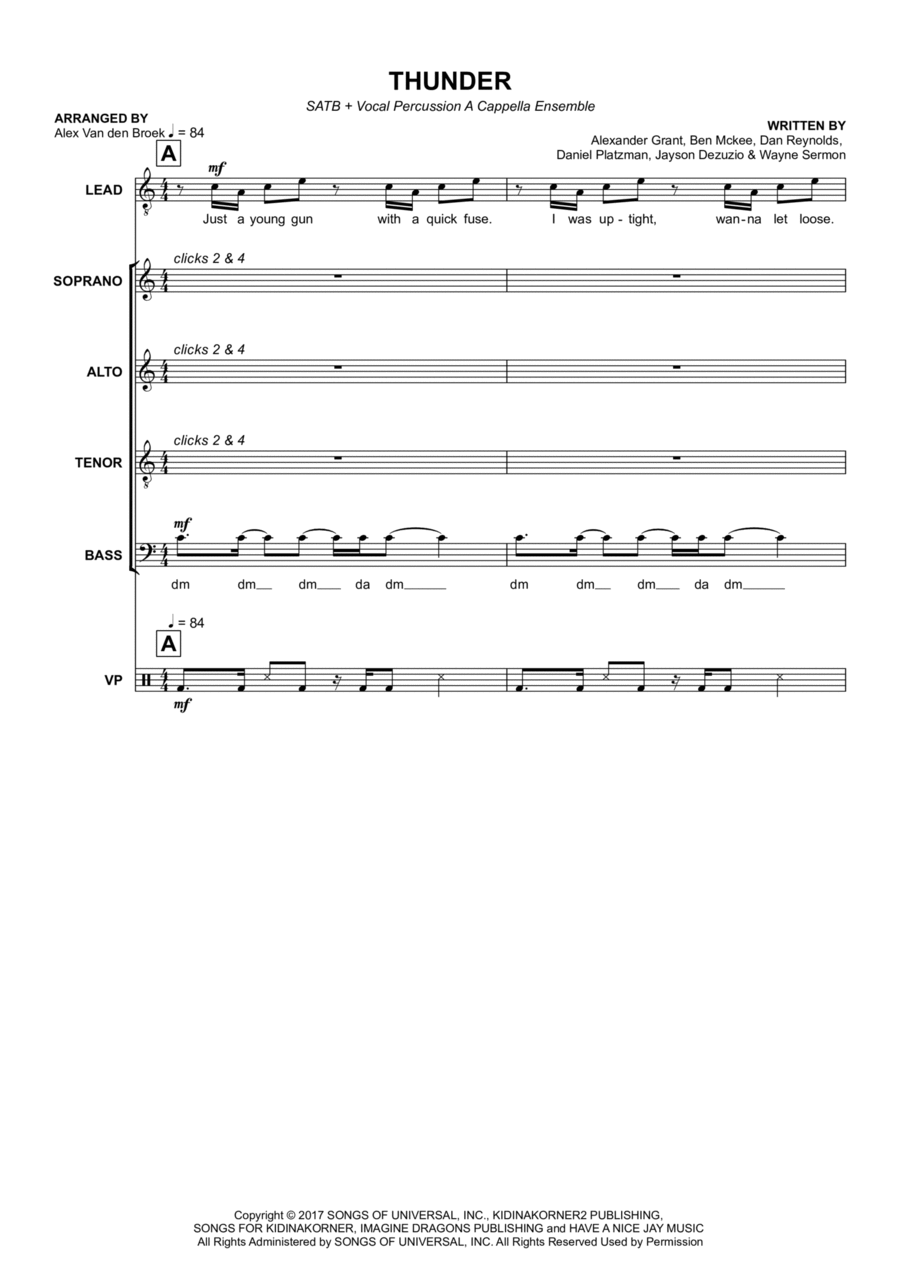 Thunder 4-Part scores gallery preview page 1