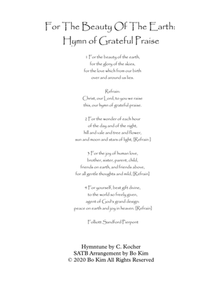 For The Beauty Of The Earth (Hymn of Grateful Praise)