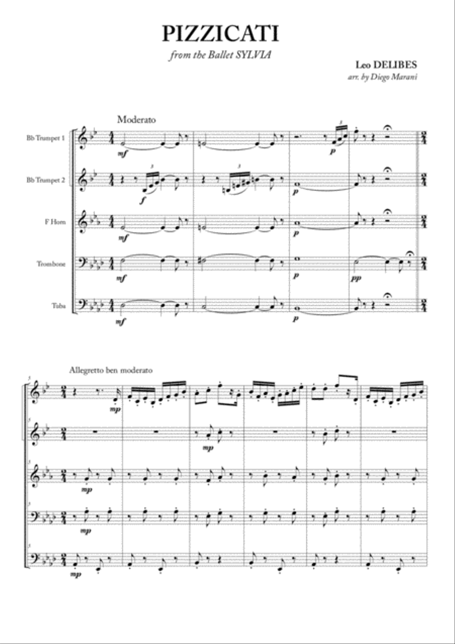 Pizzicati for Brass Quintet Brass Quintet scores gallery preview page 3