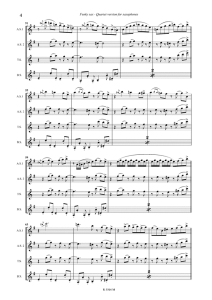 FUNKY SAX pour QUARTET SATB