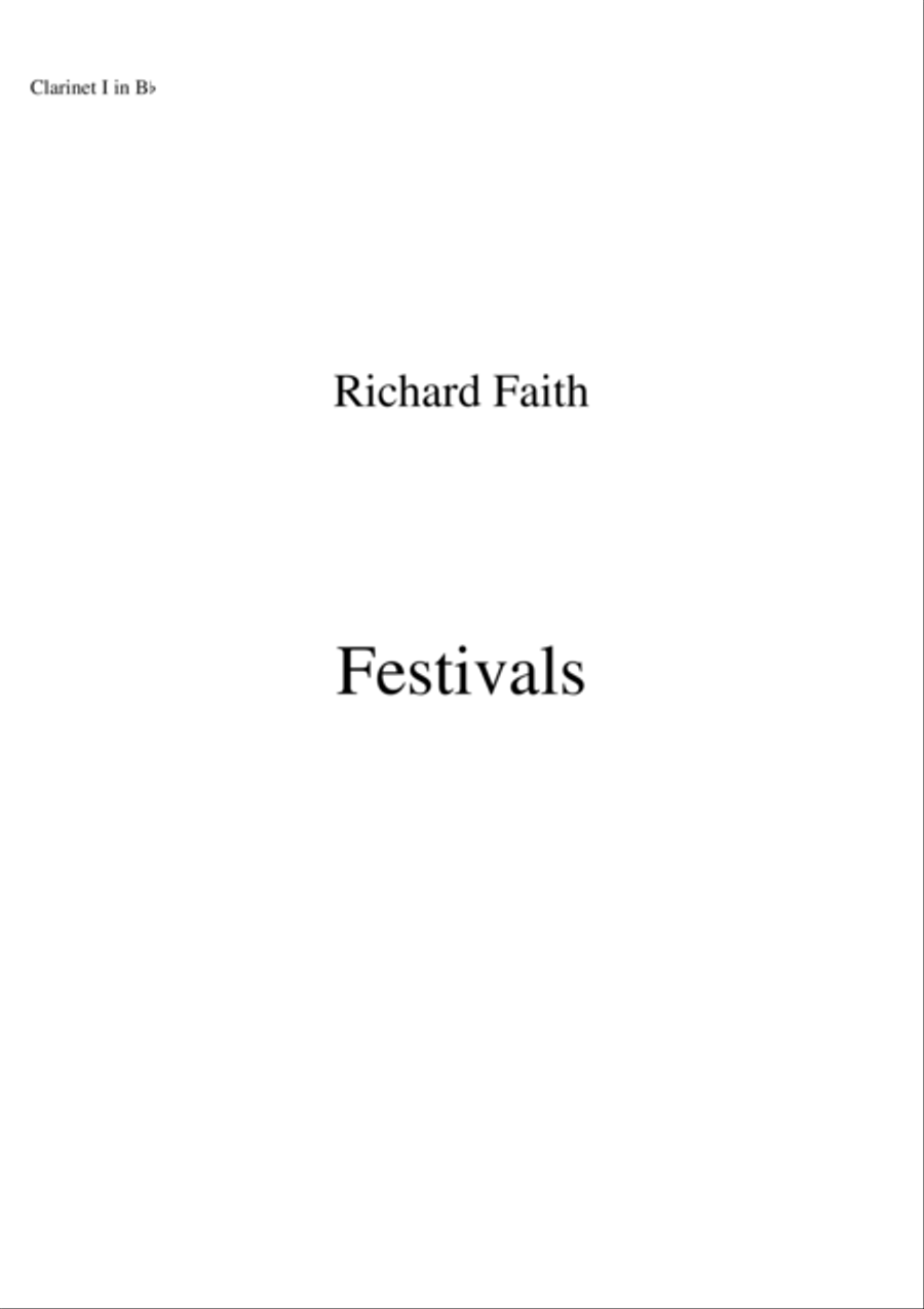 Richard Faith/László Veres: Festivals for concert band, Bb clarinet I part Concert Band scores gallery preview page 1