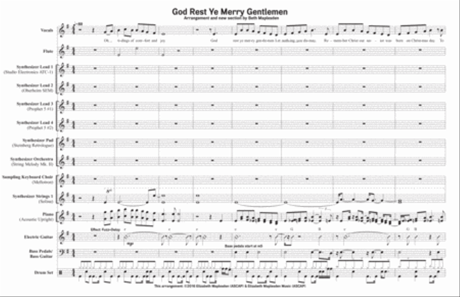 God Rest Ye Merry Gentlemen (Full Score 11x17) Piano, Vocal, Guitar scores gallery preview page 1
