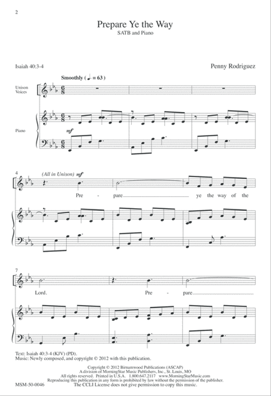 Prepare Ye the Way Prepare Ye the Way 4-Part scores gallery preview page 1