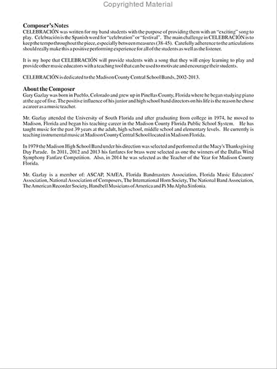 Celebracion Celebracion Concert Band scores gallery preview page 3