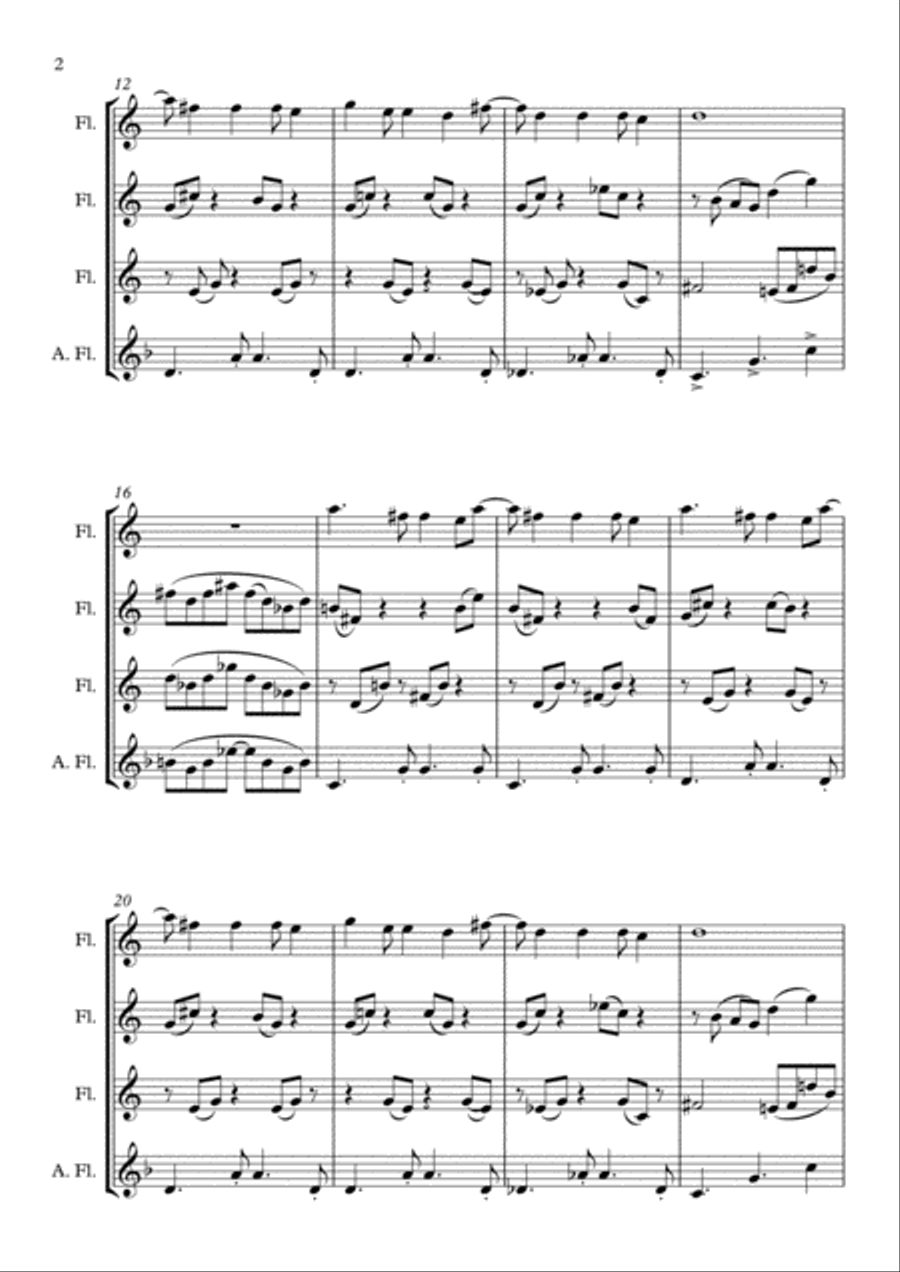 The Girl From Ipanema (Garota De Ipanema) Woodwind Quartet scores gallery preview page 2