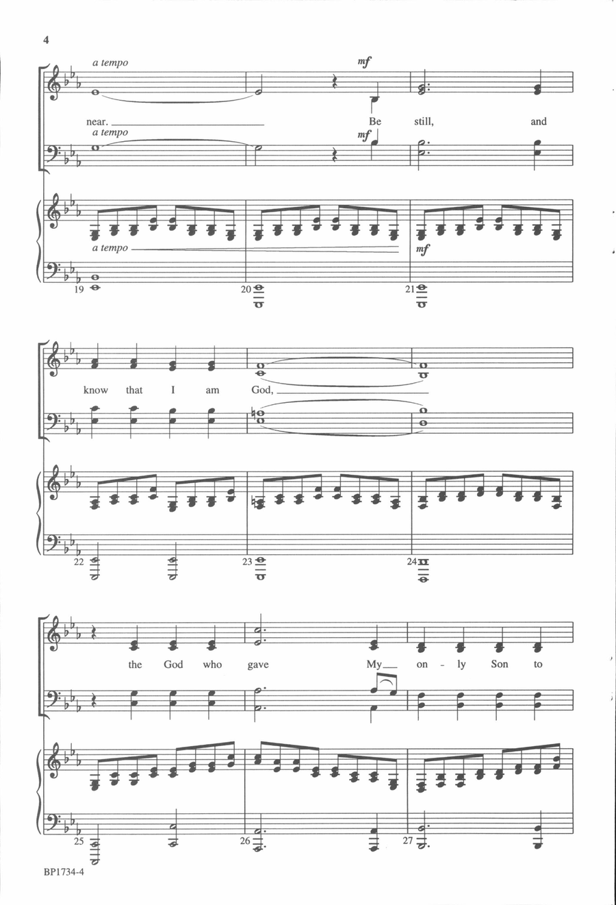 Be Still, and Know That I Am God 4-Part scores gallery preview page 4