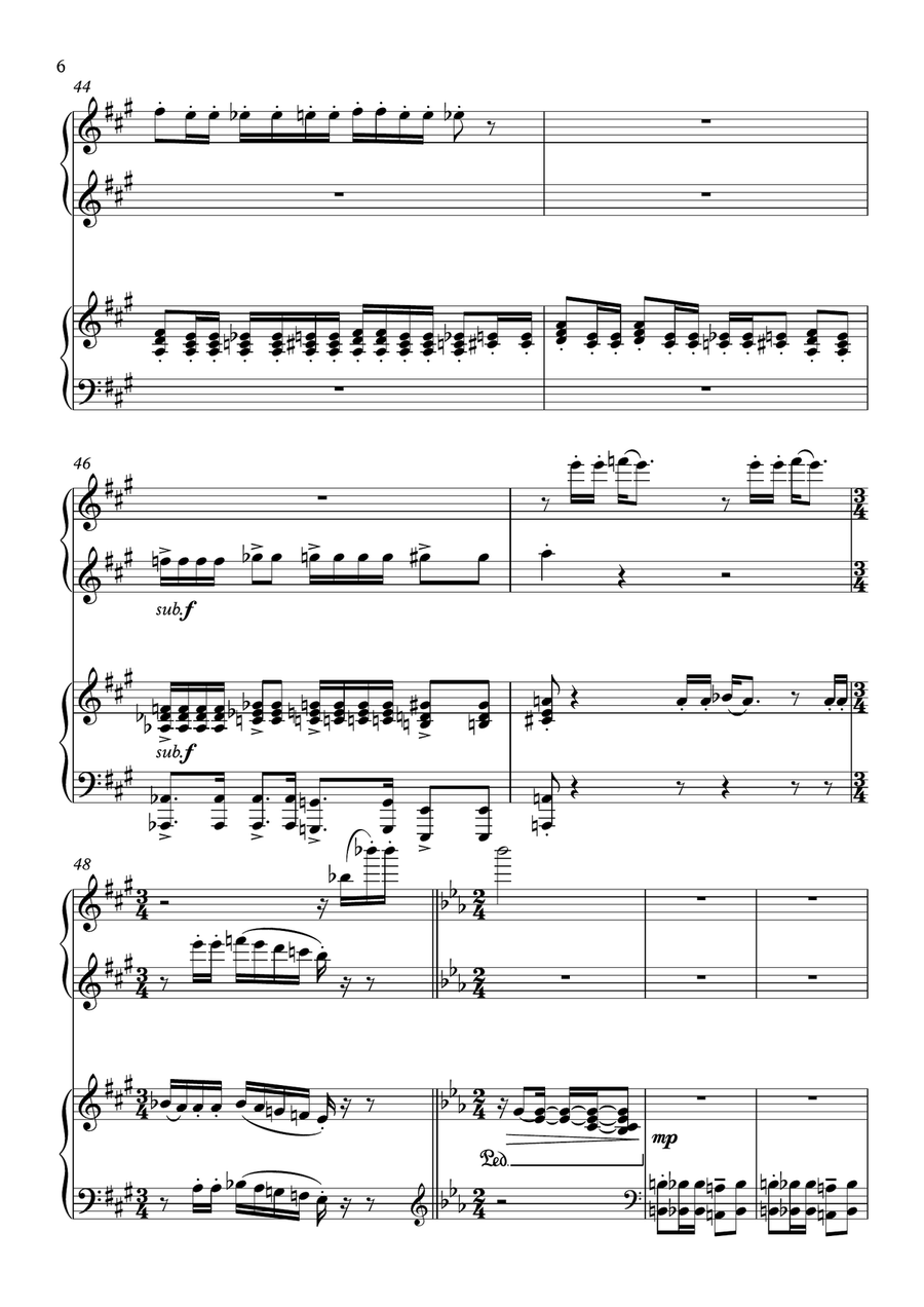Bohemian Rhapsody 1 Piano, 4-Hands scores gallery preview page 6
