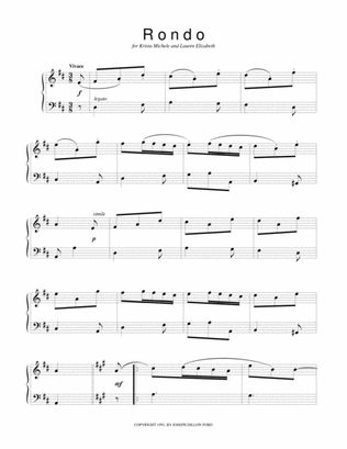 Rondo in D from Sonatinas and Other Pieces from the Viennese Sketchbook for piano solo