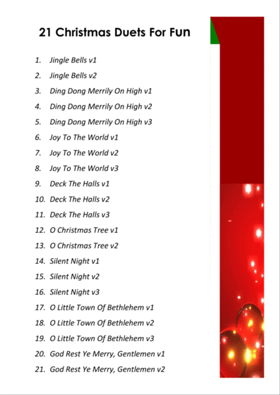 21 Christmas Cello Duets for Fun - various levels image number null