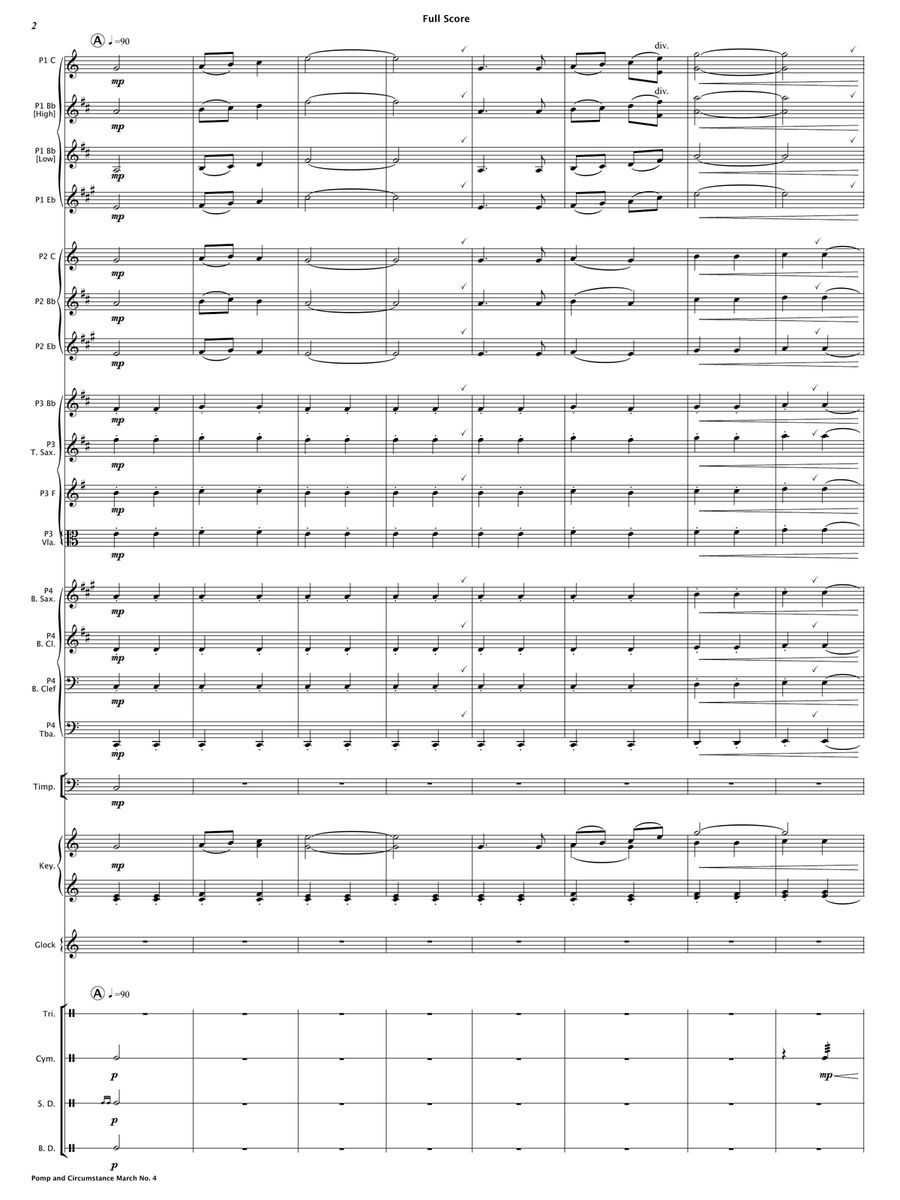 Pomp and Circumstance March No.4 (Flexible Instrumentation) Concert Band scores gallery preview page 5