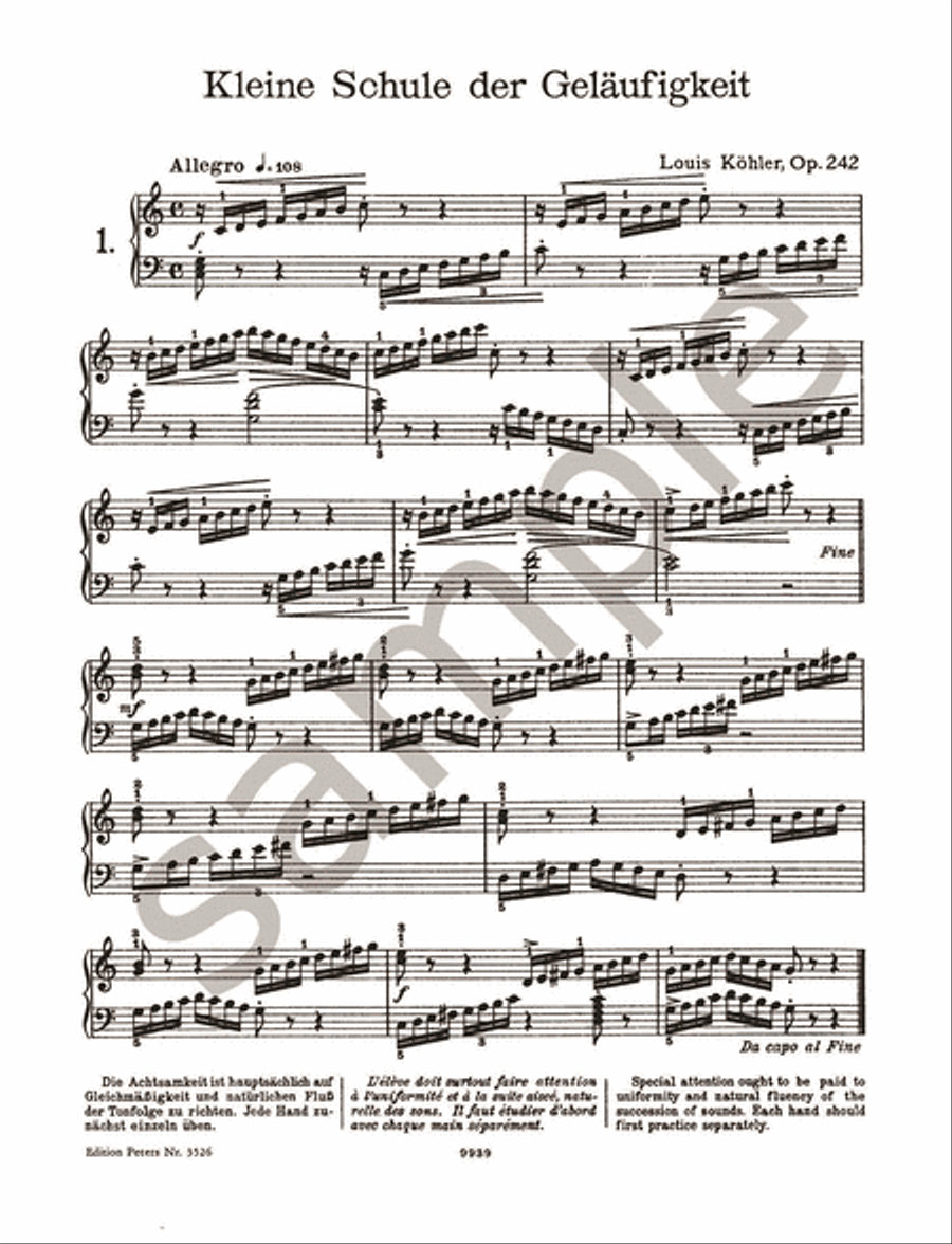 Short School of Velocity Op.242 Piano Solo scores gallery preview page 3