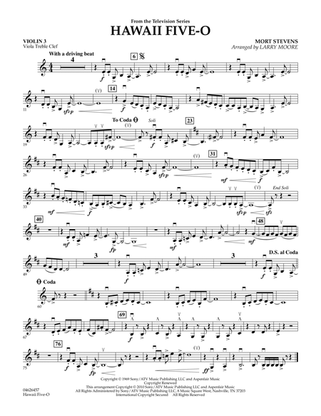 Hawaii Five-O - Violin 3 (Viola Treble Clef)