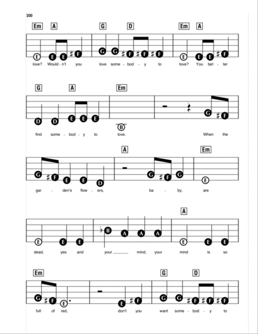 Somebody To Love Somebody To Love Electronic Keyboard scores gallery preview page 2