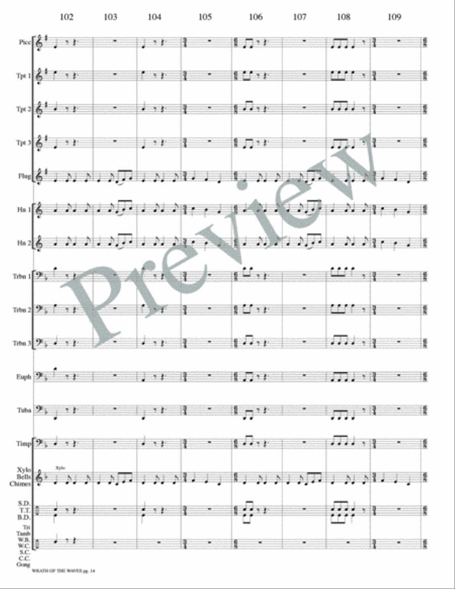 Wrath of the Waves Small Ensemble scores gallery preview page 16