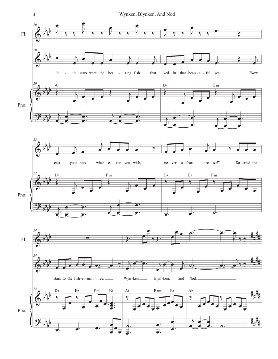 Wynken, Blynken, And Nod (Unison choir) by Stephen DeCesare Unison Choir - Digital Sheet Music page 4