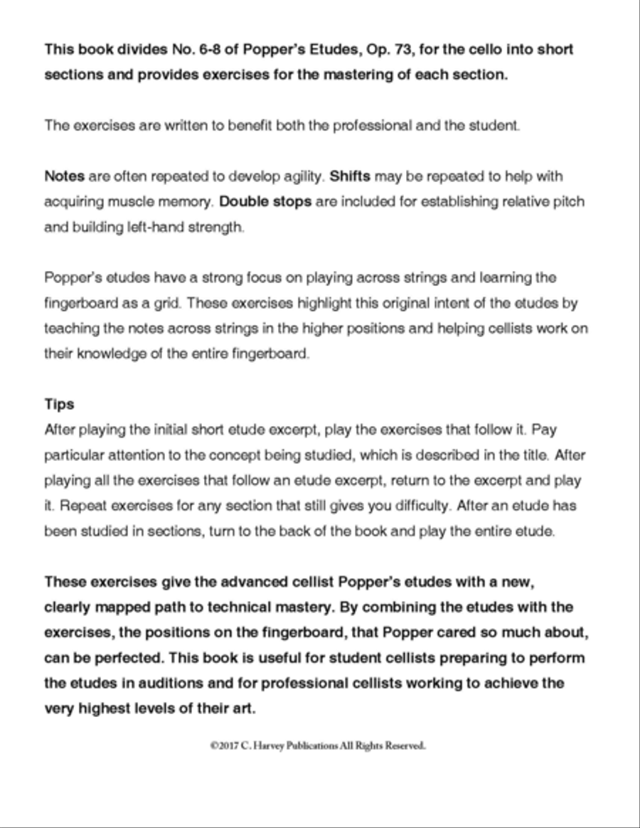 The Popper High School Study Book for Cello, Volume Two Cello scores gallery preview page 2