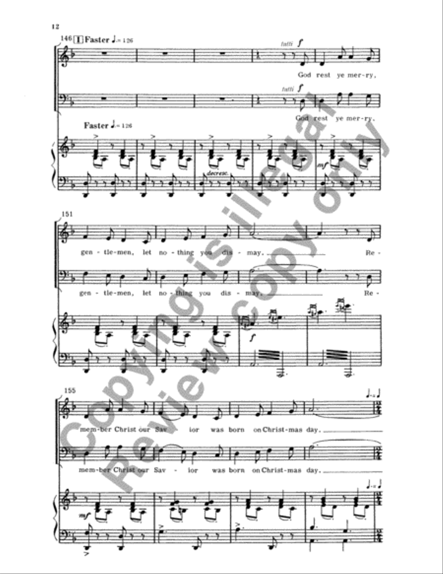 Christmas Trilogy: 3. God Rest Ye Merry, Gentlemen 4-Part scores gallery preview page 13