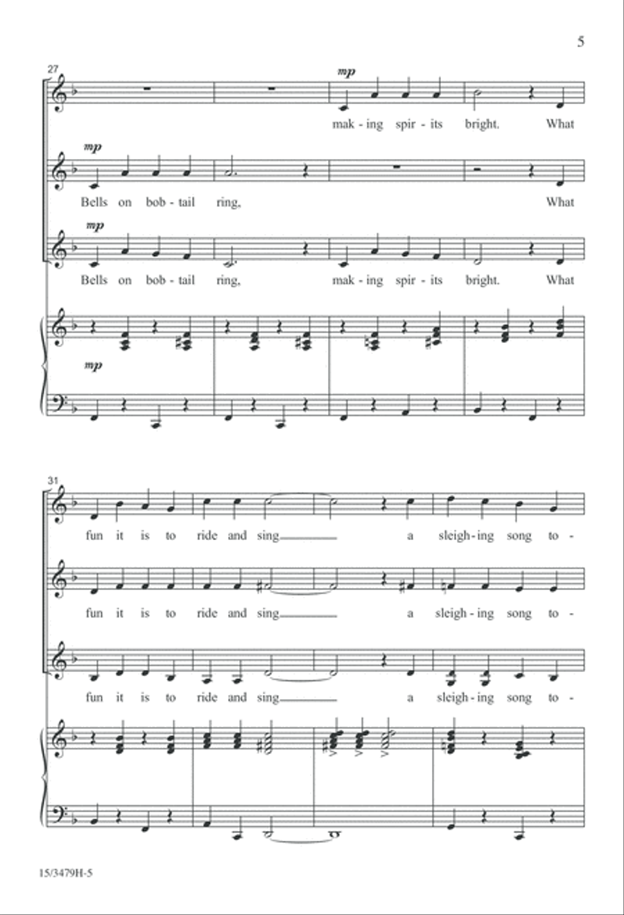 A Jolly, Jingling Carol Medley SSA scores gallery preview page 5