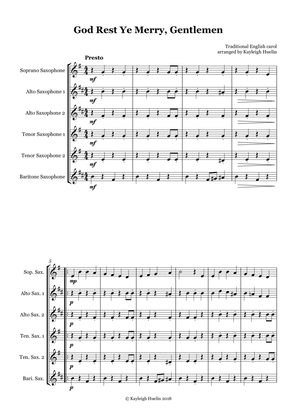God Rest Ye Merry Gentlemen - Saxophone sextet (SAATTB)