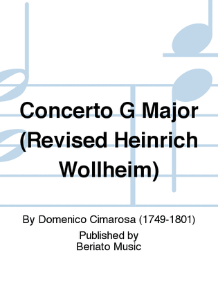 Book cover for Concerto G Major (Revised Heinrich Wollheim)