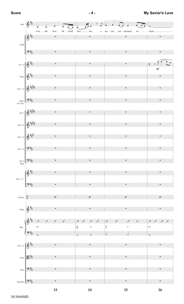 My Savior's Love - Orchestral Score and Parts