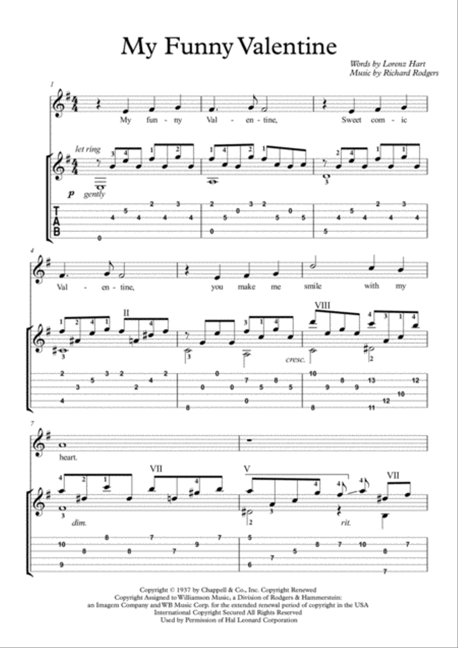 My Funny Valentine Electric Guitar scores gallery preview page 1