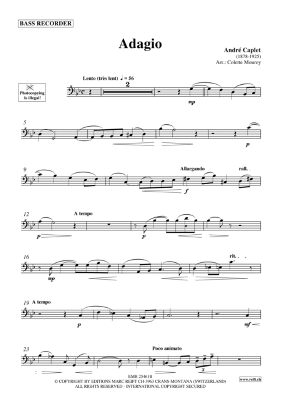 Adagio Adagio Bass Recorder scores gallery preview page 2