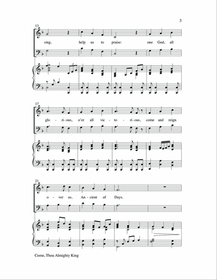 Come, Thou Almighty King - SATB 4-Part scores gallery preview page 3