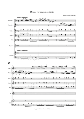 Book cover for "Di due rai languir costante" - Antonio Vivaldi - Score Only