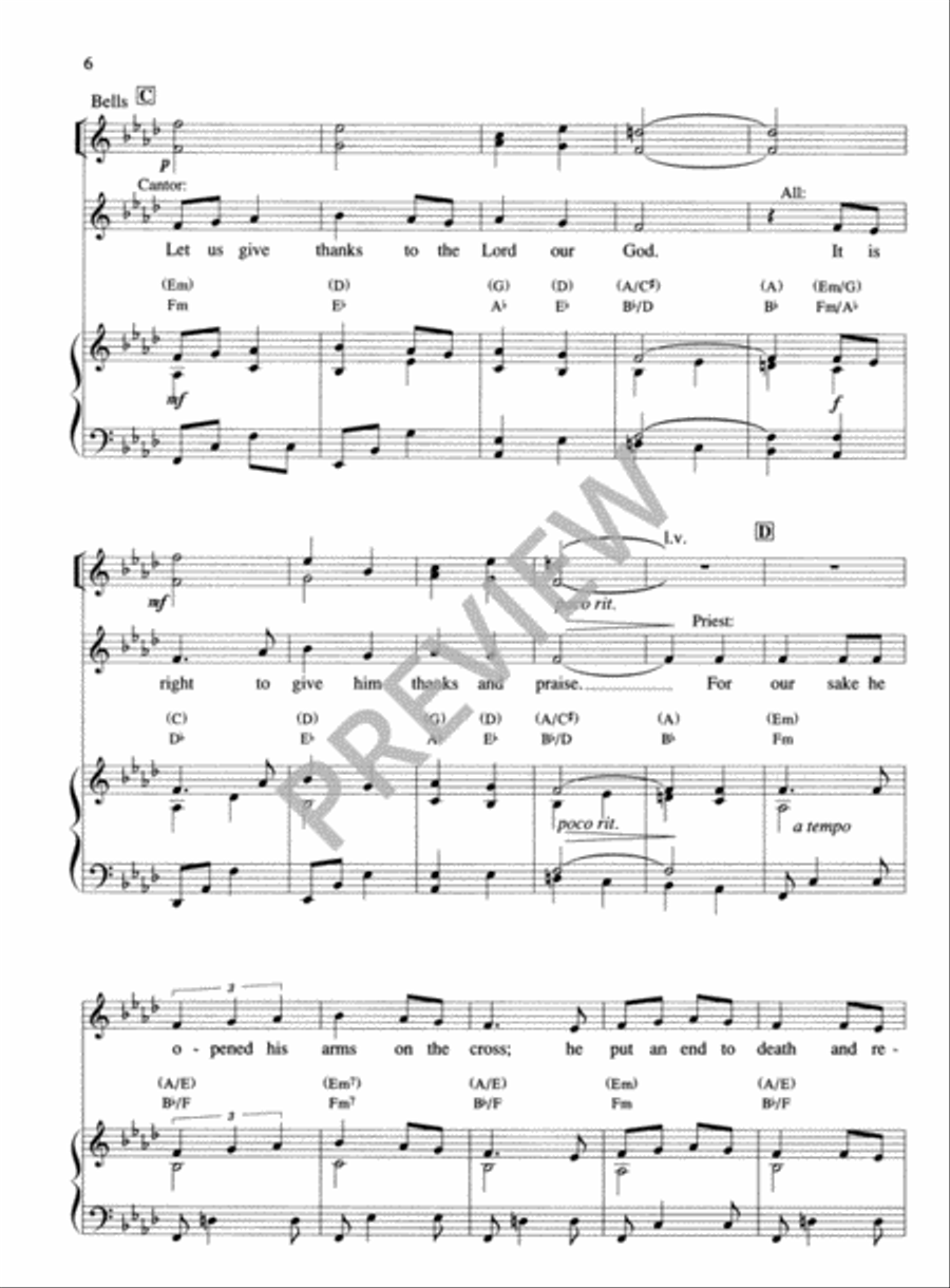 Eucharistic Prayer II - Full Score 4-Part scores gallery preview page 8