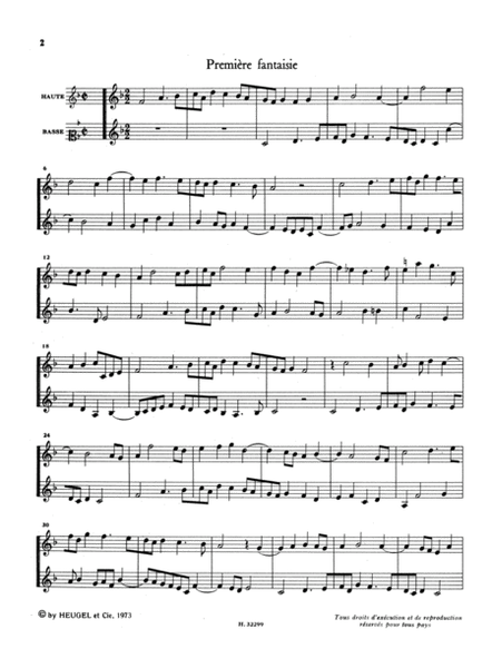 Fantaisies A 2 Parties Pour Les Violes (lp47) (viola Da Gambas 3)