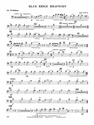 Blue Ridge Rhapsody: 1st Trombone