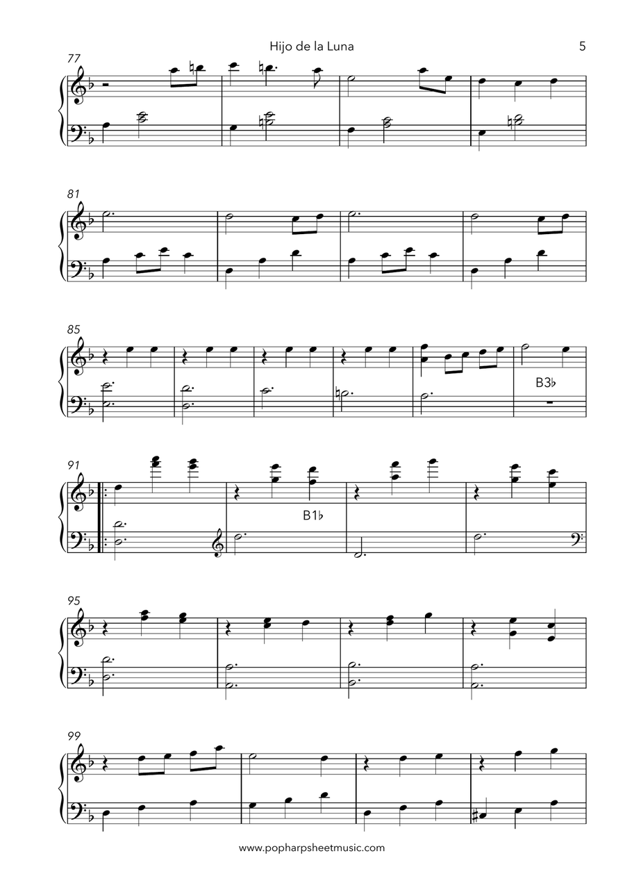 Hijo De La Luna Harp scores gallery preview page 5