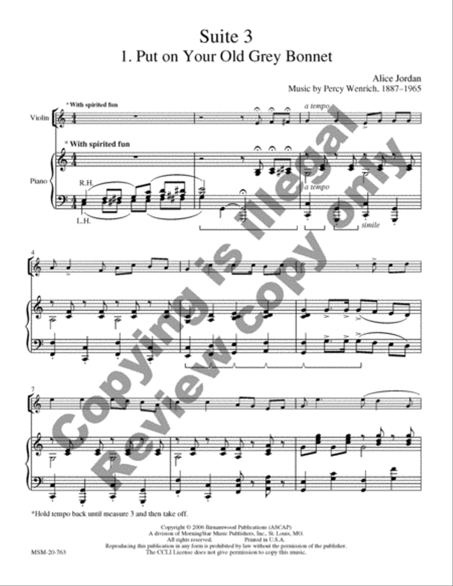 An American Suite for Violin and Piano Violin Solo scores gallery preview page 22