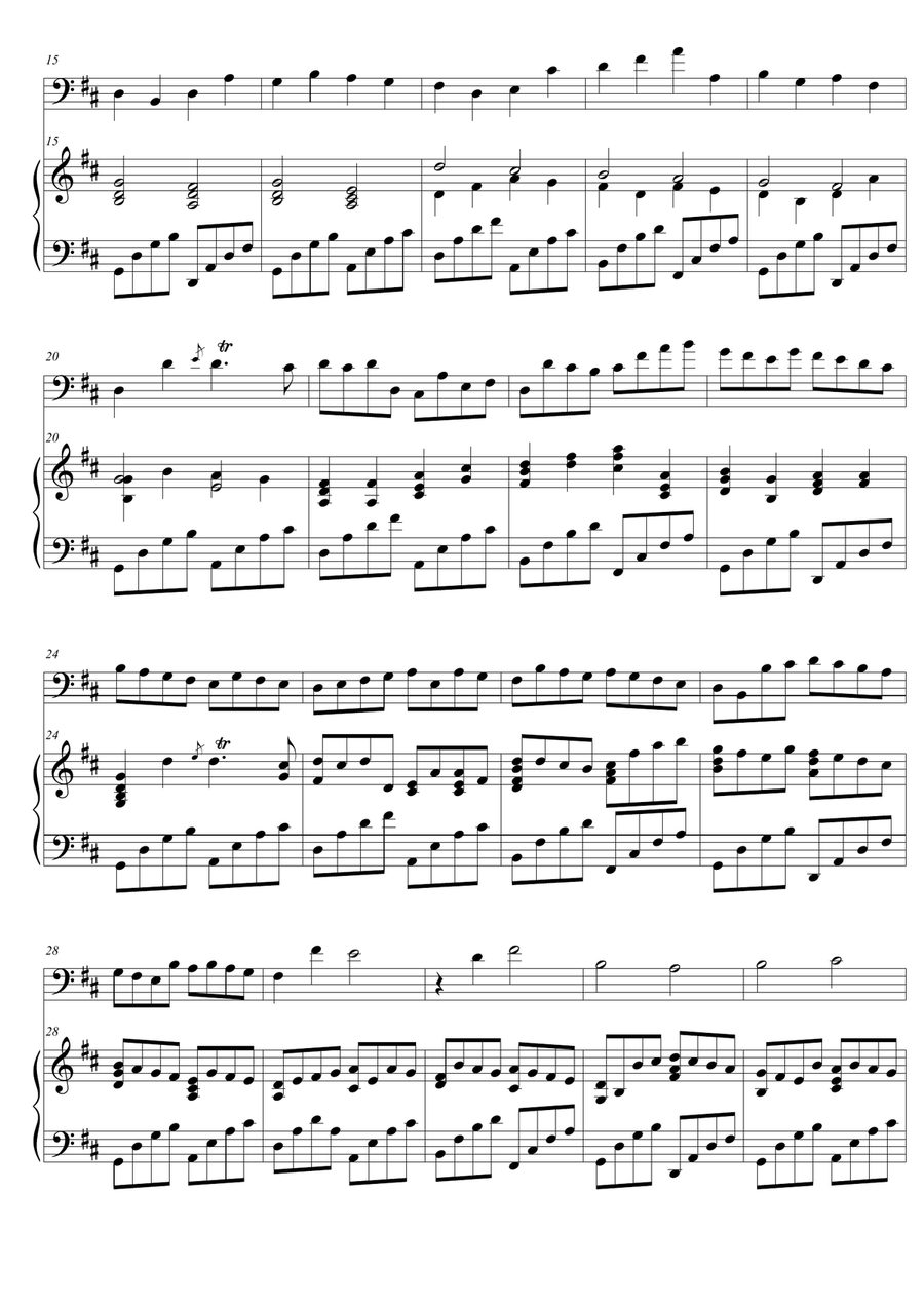 Canon in D major Cello and Piano Piano Accompaniment scores gallery preview page 2