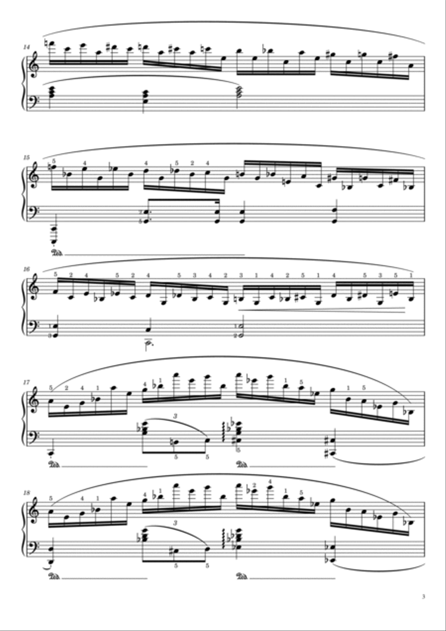 F. Chopin Etude Op.25 No.11 'Winter wind' (With Finger Number),Original Edition,For Piano Solo Piano Method scores gallery preview page 3