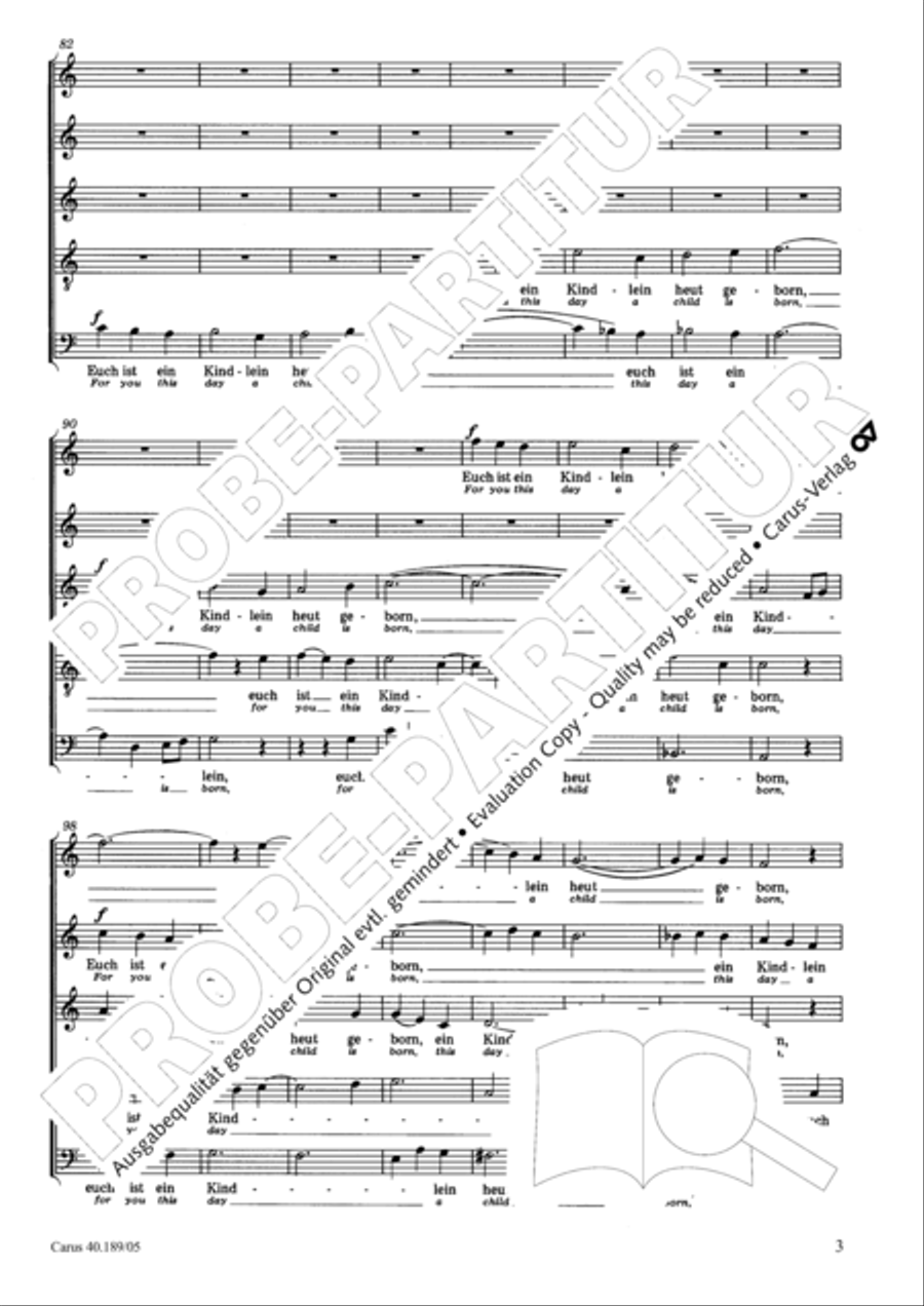 From heav'n on high (Vom Himmel hoch) SSATB scores gallery preview page 4