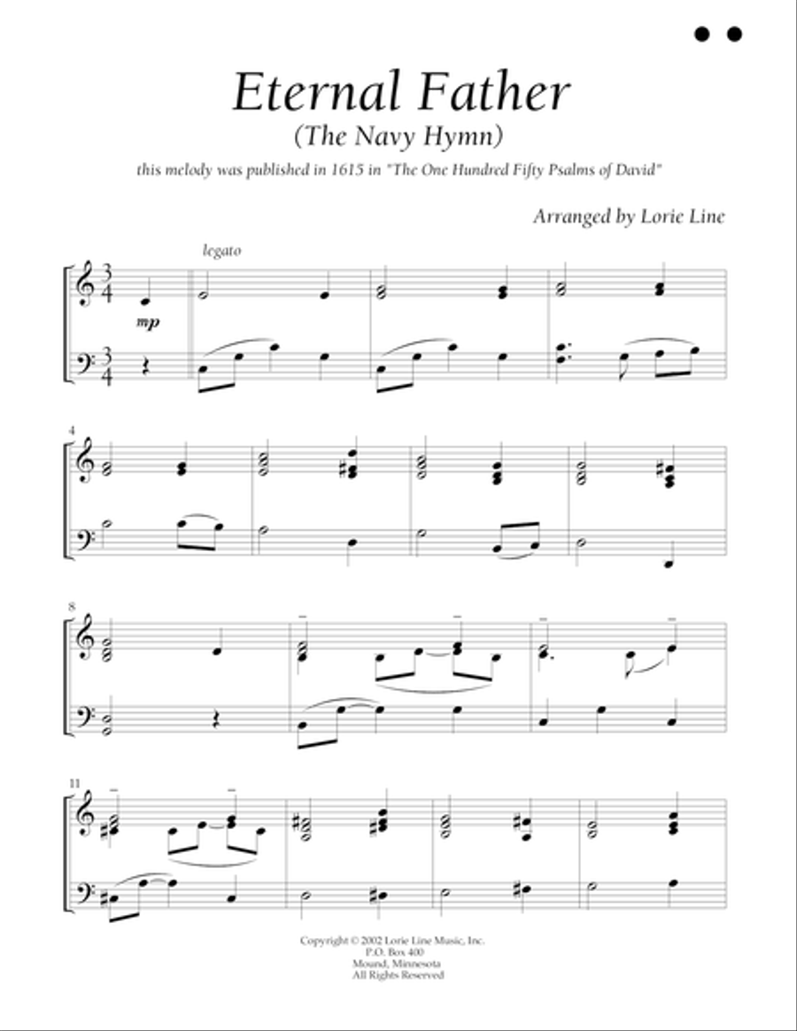 Eternal Father (The Navy Hymn) Piano Solo scores gallery preview page 2
